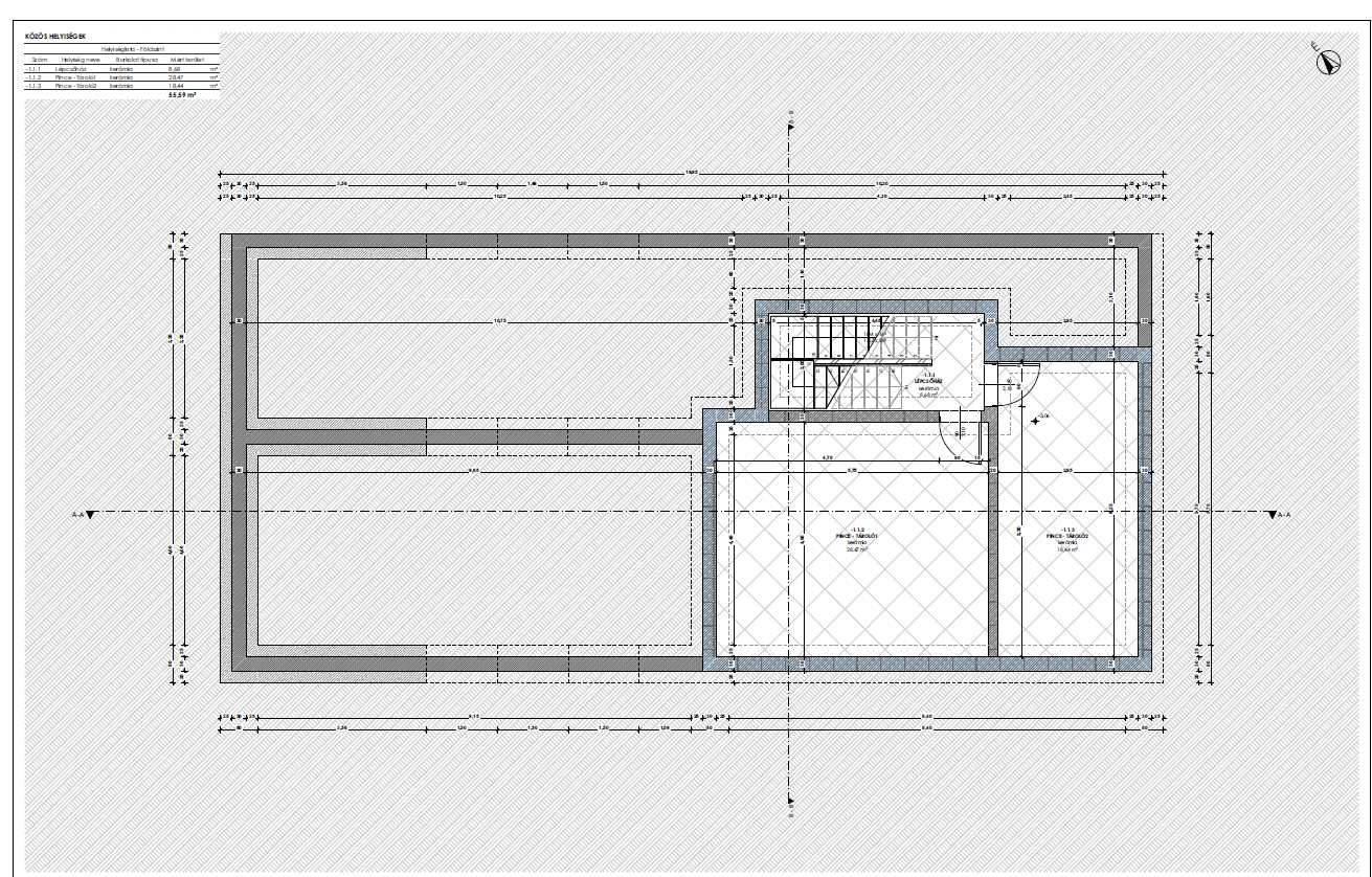 A épület: Pinceszint