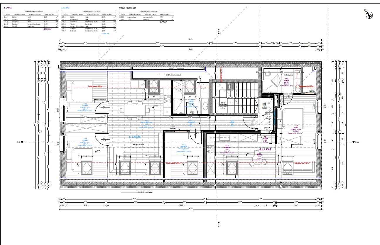 A épület: Tetőtér (4-5. lakás)