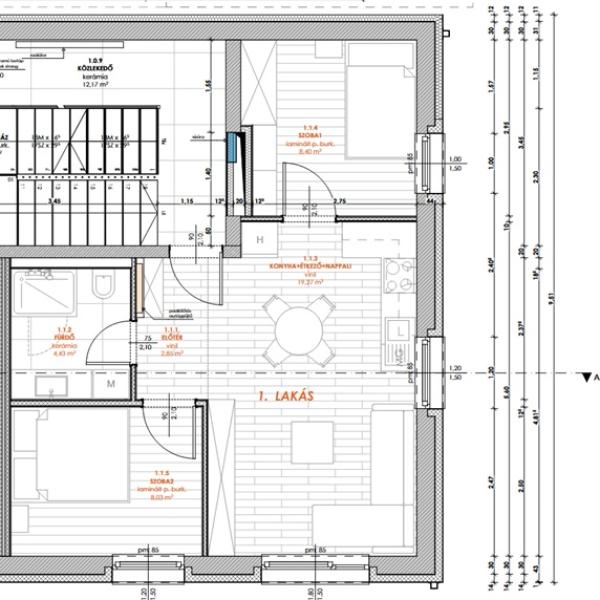 A épület: 1. lakás