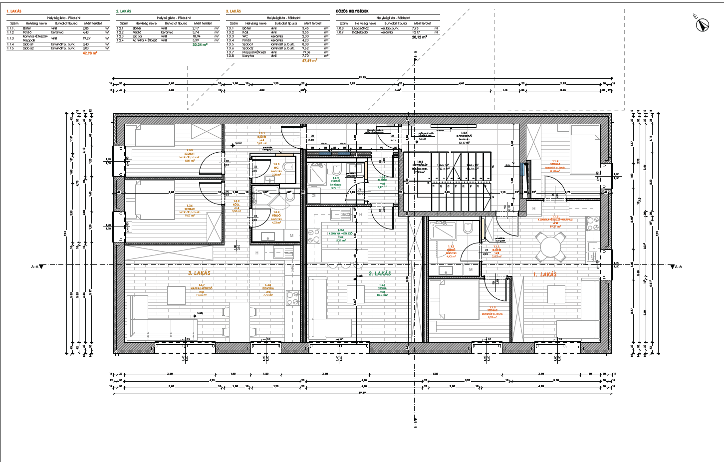 A épület: Emelet (1-2-3. lakás)