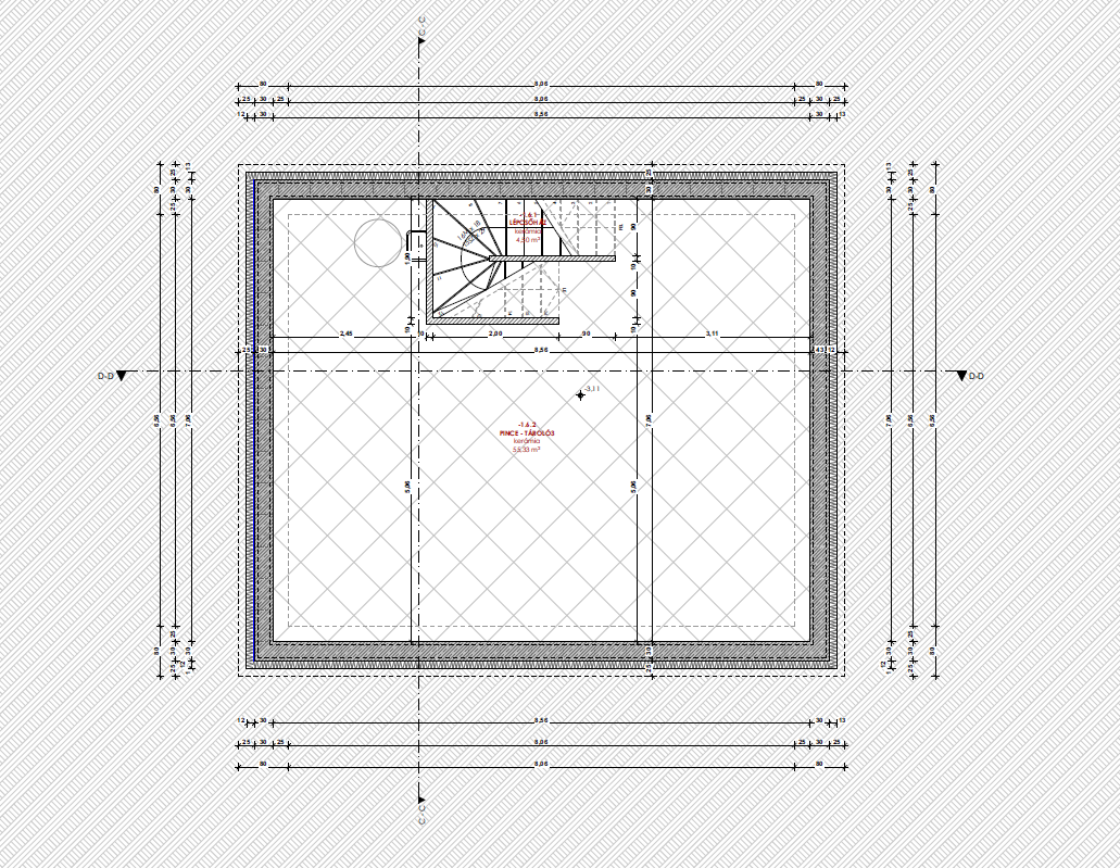 B épület: Pinceszint