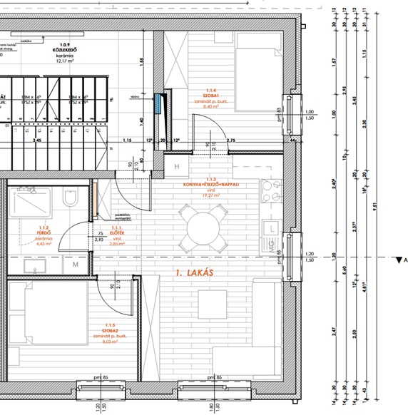 A épület: 1. lakás