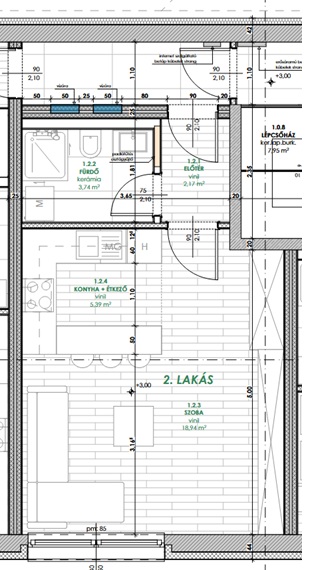 A épület: 2. lakás