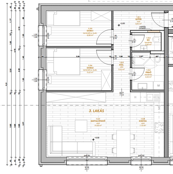 A épület: 3. lakás